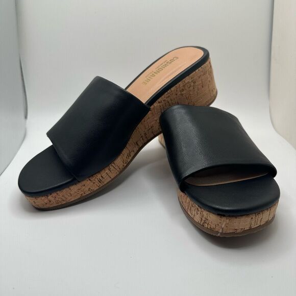 CUSHIONAIRE Women's cork wedge sandal +Memory Foam 7 BLACK - Picture 7 of 7